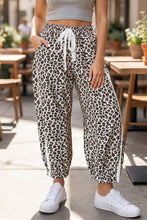Load image into Gallery viewer, Leopard Print Ankle-Length Elastic Waist Pants