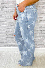 Load image into Gallery viewer, Star Print Button Up Plus Size Jeans
