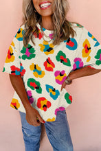 Load image into Gallery viewer, Leopard Drop Shoulder Oversize Tee
