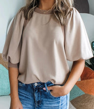 Load image into Gallery viewer, Half Lantern Sleeve Pullover Top
