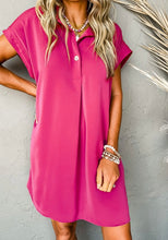 Load image into Gallery viewer, Buttoned Collar Shift T-shirt Mini Dress