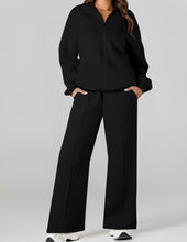Load image into Gallery viewer, Drop Shoulder Zip Up Jacket Drawstring Pants Active 2pcs Set