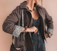 Load image into Gallery viewer, Collared Buttoned Leopard Liner Patchwork Chic Jacket