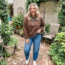 Load image into Gallery viewer, Polka Dot Contrast Trim Oversized Sweatshirt