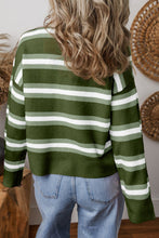 Load image into Gallery viewer, Stripe Drop Shoulder Buttons Cardigan Sweater