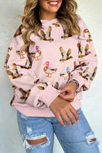Load image into Gallery viewer, Duck Print Drop Shoulder Long Sleeve Sweatshirt