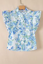 Load image into Gallery viewer, Floral Print Ruffle Sleeve Frilly Button Up Shirt