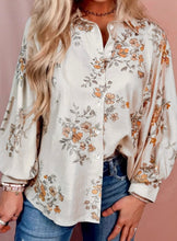 Load image into Gallery viewer, Floral Printed Silky Button Up Long Sleeve Shirt