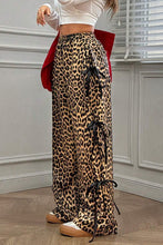 Load image into Gallery viewer, Leopard Print Bow Tie Drawstring Elastic Waist Loose High Waist Pants