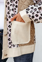 Load image into Gallery viewer, Leopard Waffle Quilted Patchwork Button Front Jacket