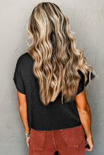Load image into Gallery viewer, Patch Pocket Ribbed Knit Short Sleeve Sweater
