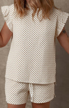 Load image into Gallery viewer, Textured Ruffled Cap Sleeve Top Shorts Set