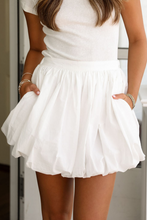 Load image into Gallery viewer, White Bubble Mini Skirt with Pockets