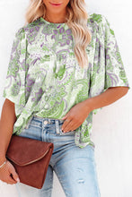 Load image into Gallery viewer, Paisley Print Wide Sleeve Loose Blouse