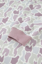 Load image into Gallery viewer, Camo Waffle Knit Long Sleeve Top Casual Shorts Set