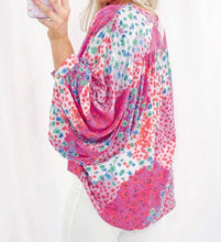 Load image into Gallery viewer, Floral Allover Print Buttoned V Neck Oversized Shirt