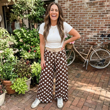 Load image into Gallery viewer, Polka Dot Drawstring Pocket Wide Leg Pants