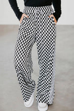 Load image into Gallery viewer, Checkerboard Drawstring Waist Casual Pants