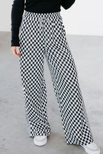 Load image into Gallery viewer, Checkerboard Drawstring Waist Casual Pants