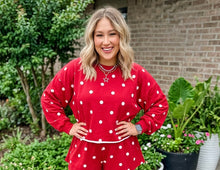 Load image into Gallery viewer, Polka Dot Raw Hem Relaxed Pullover Loose Skort Two Piece Set
