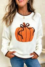 Load image into Gallery viewer, Pumpkin Pattern Casual Pullover Sweater