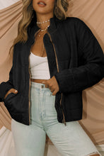 Load image into Gallery viewer, Zip-Up Pocket Quilted Jacket