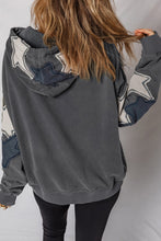 Load image into Gallery viewer, Star Patchwork Contrast Stitching Mineral Wash Kangaroo Pocket Vintage Hoodie
