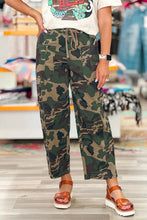 Load image into Gallery viewer, Camouflage Print Drawstring Patch Pocket Barrel Jeans