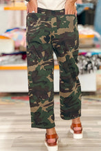 Load image into Gallery viewer, Camouflage Print Drawstring Patch Pocket Barrel Jeans