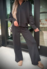 Load image into Gallery viewer, Collared V Neck Pullover Sweatshirt Sweatpants Set