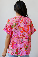 Load image into Gallery viewer, Jungle Floral Print Notch V Neck Blouse