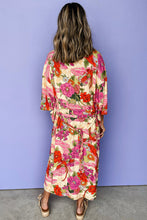 Load image into Gallery viewer, Floral Print Open Front Belted Duster Kimono