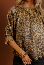 Load image into Gallery viewer, Half Sleeve Metallic Leopard Print Blouse