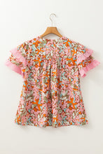 Load image into Gallery viewer, Floral Tiered Ruffled Short Sleeve Blouse