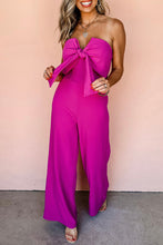 Load image into Gallery viewer, Bowknot Strapless Wide Leg Jumpsuit