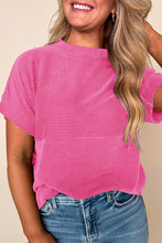 Load image into Gallery viewer, Corded Knit Mock Neck T Shirt