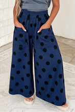 Load image into Gallery viewer, Polka Dot Wide Leg Elastic Waist Casual Pants