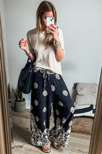 Load image into Gallery viewer, Boho Printed Drawstring Waist Wide Leg Pants
