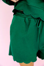 Load image into Gallery viewer, Scallop Trim Half Button Pullover Casual Shorts Set