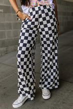 Load image into Gallery viewer, Checked Print High Waist Wide Leg Pants