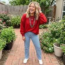 Load image into Gallery viewer, Ribbed Detail Drop Shoulder Cutout Back Sweatshirt