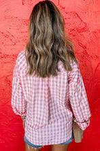 Load image into Gallery viewer, Gingham Print Buttoned Collared Shirt