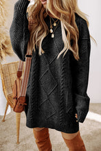 Load image into Gallery viewer, Cable Knit Drop Shoulder Loose Fit Sweater Dress