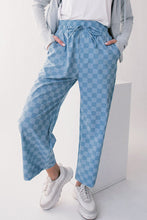 Load image into Gallery viewer, Checkered Elastic High Waist Loose Casual Pants
