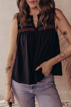Load image into Gallery viewer, Colorful Shirred Yoke Notched V Neck Tank