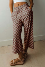 Load image into Gallery viewer, Checkered Elastic High Waist Loose Casual Pants