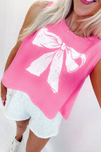 Load image into Gallery viewer, Pink Bow Print Boxy Fit Tank Top