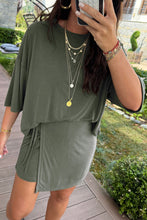 Load image into Gallery viewer, Solid Color Oversize Tee Tie Wrap Mini Skort 2pcs Set
