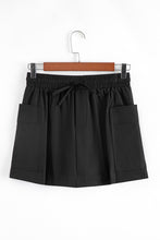 Load image into Gallery viewer, Black Cargo Pocket Elastic Waist Active Casual Skort