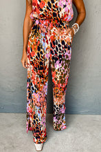 Load image into Gallery viewer, Multicolor Leopard Print Halter Tank Top and Pants Set